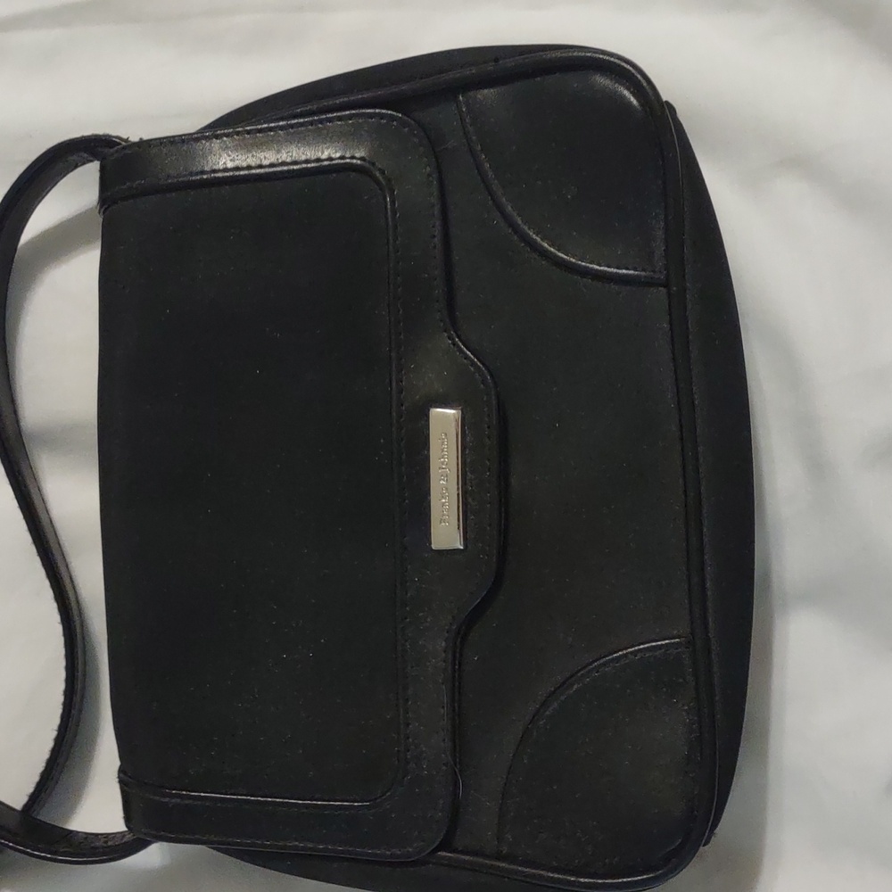 Frankie & Jonnie Black leather trim purse